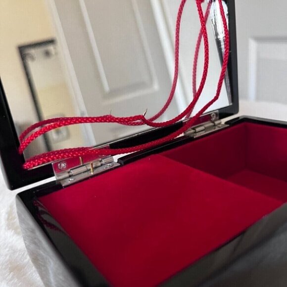 Vintage Black Music Jewelry Box Sone Ware Orgel Tokyo Japan Floral - Picture 5 of 8